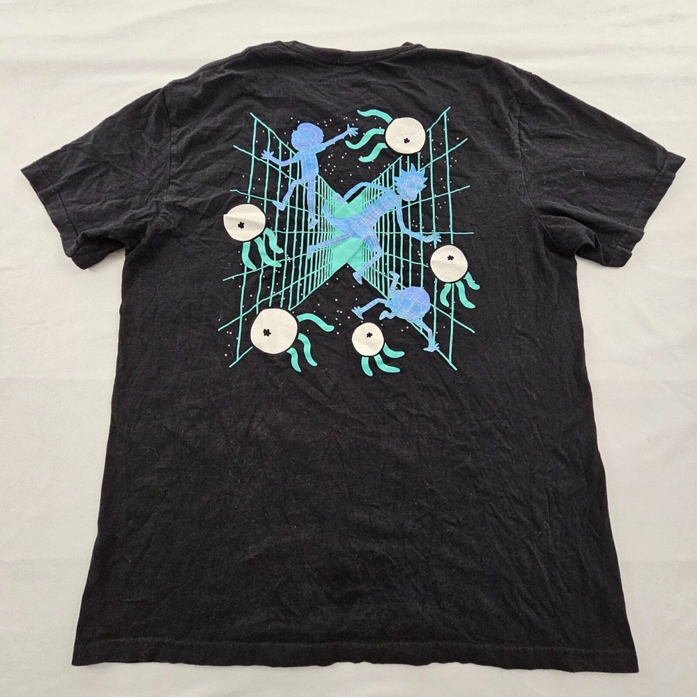 Rick and Morty Adult Swim Black Short Sleeve Cotton T-Shirt Men's L